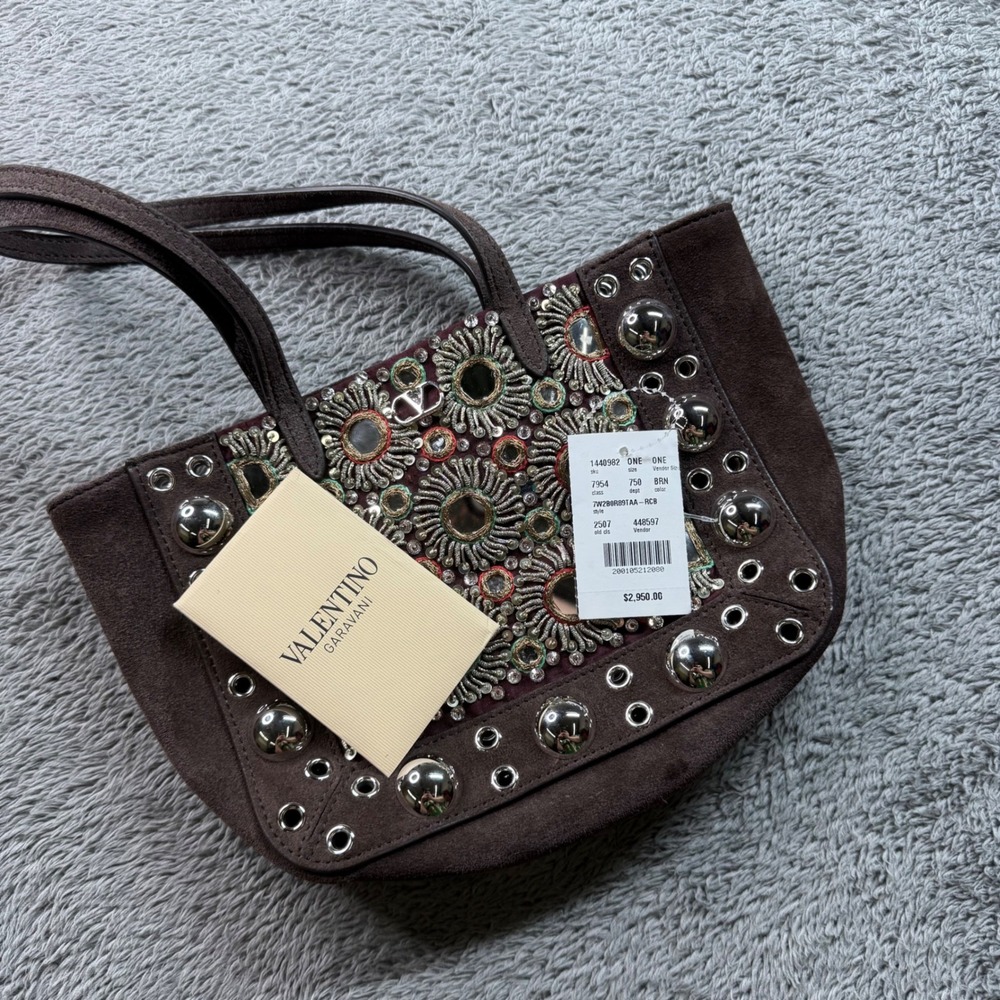 Valentino Garavani Nellcôte Mini Embroidered Mirror Tote Bag - Picture 8 of 13